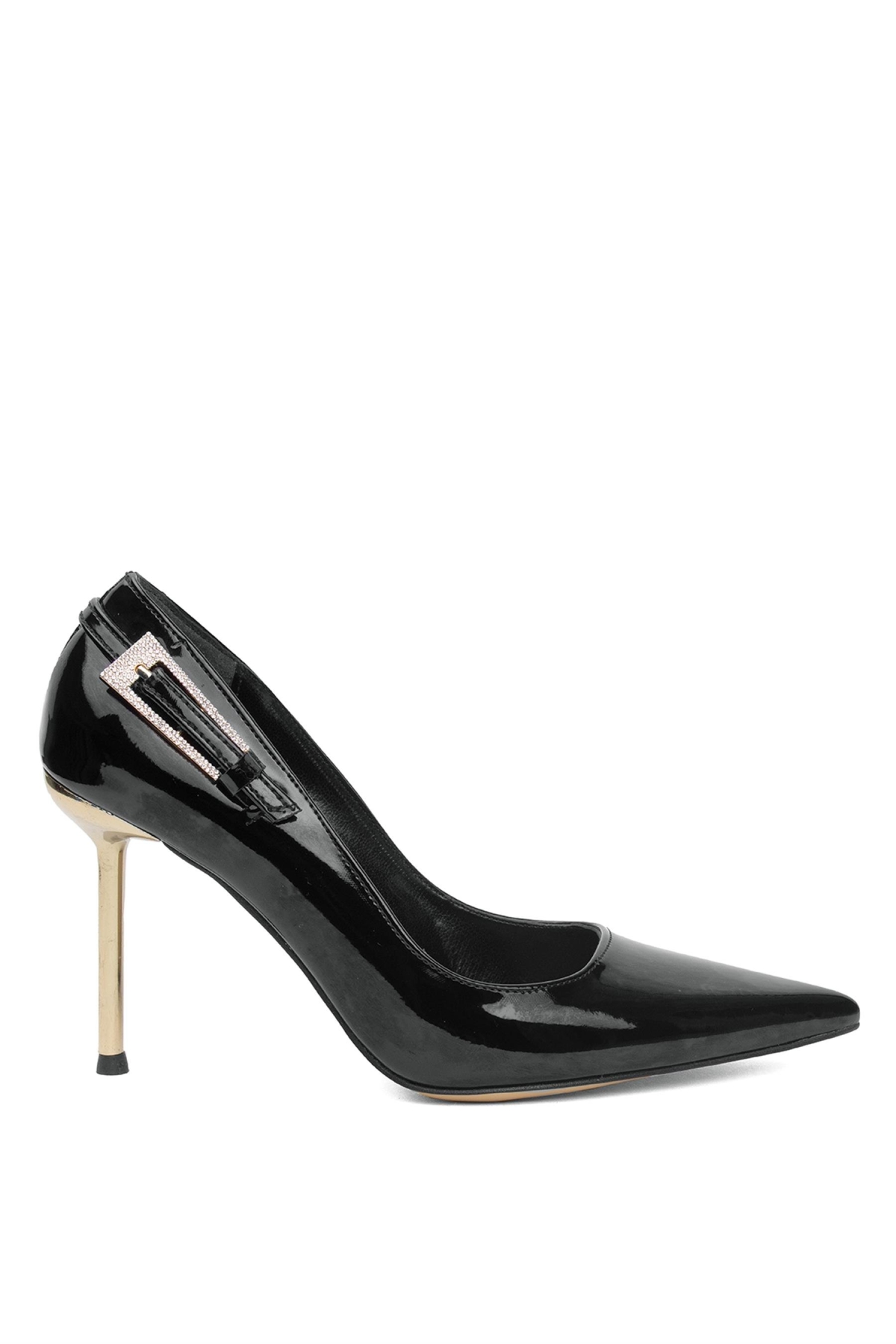 PM439 K974 Kadın Klasik Topuklu Ayakkabı Siyah - Görsel 2