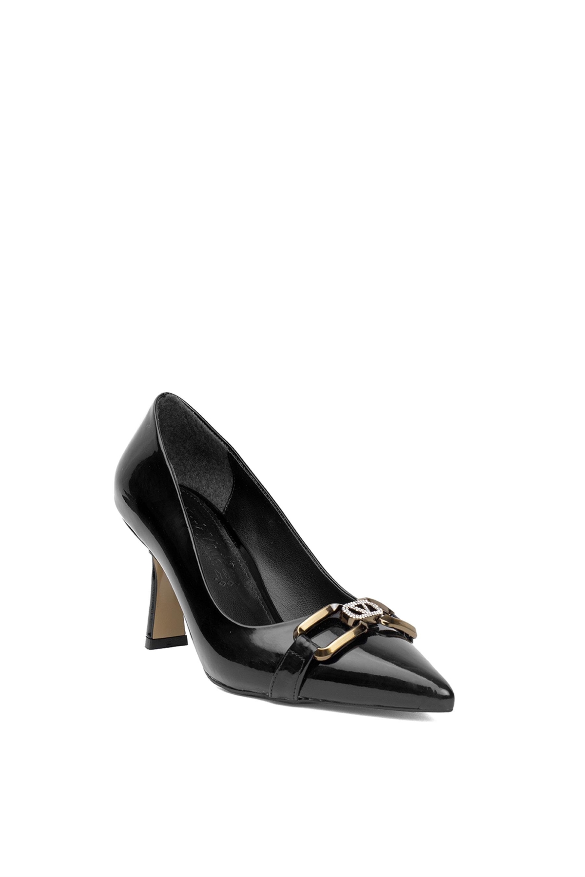PM537 K209-1 Kadın Klasik Topuklu Ayakkabı Siyah - Görsel 3
