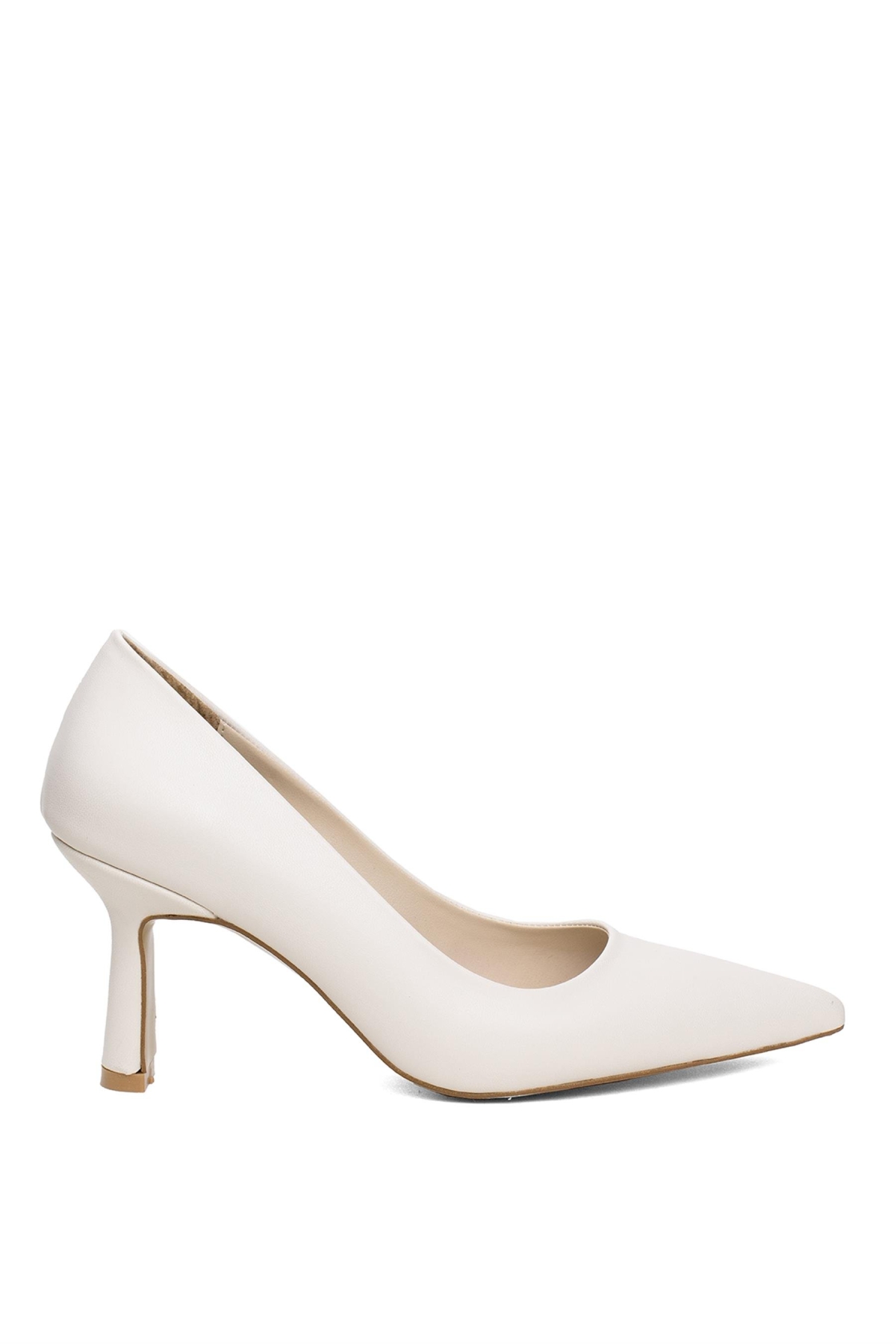 PM537 K200 Kadın Klasik Topuklu Ayakkabı Bej - Görsel 2