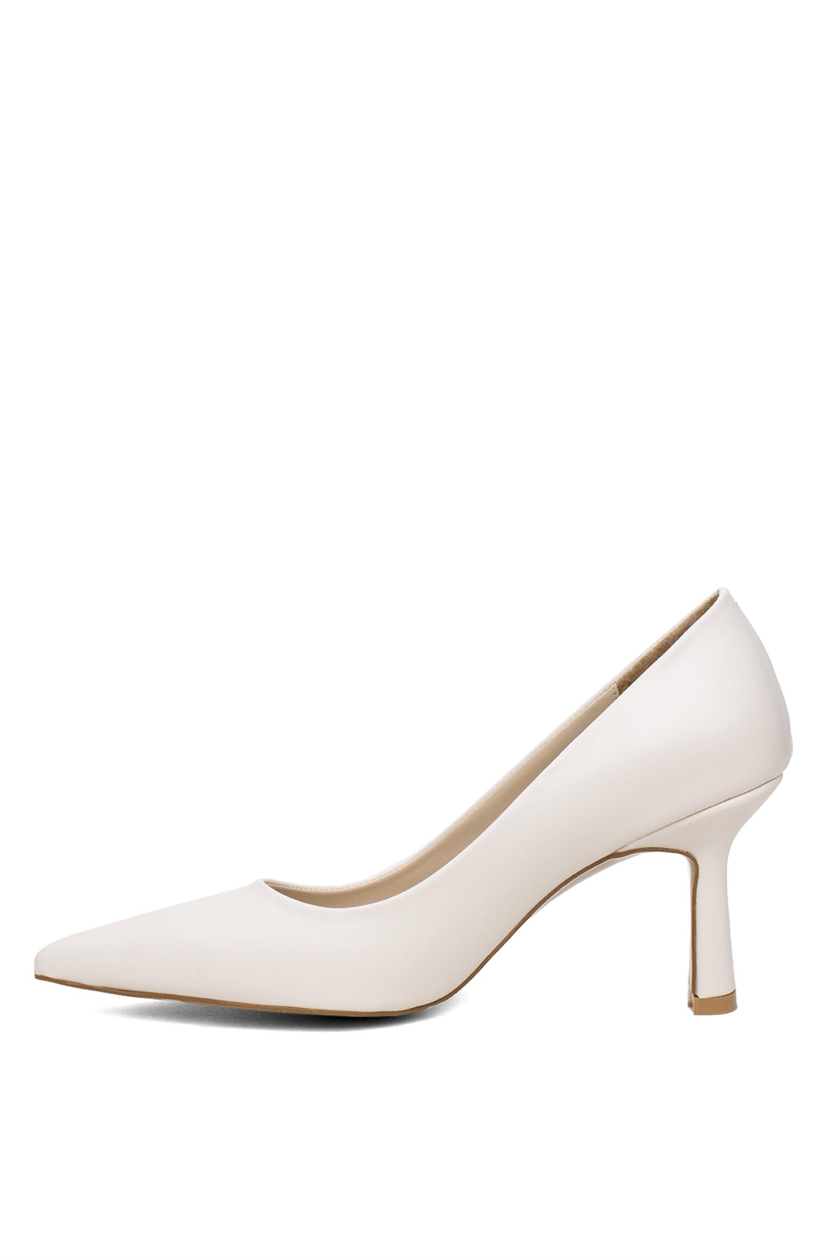 PM537 K200 Kadın Klasik Topuklu Ayakkabı Bej - Görsel 4