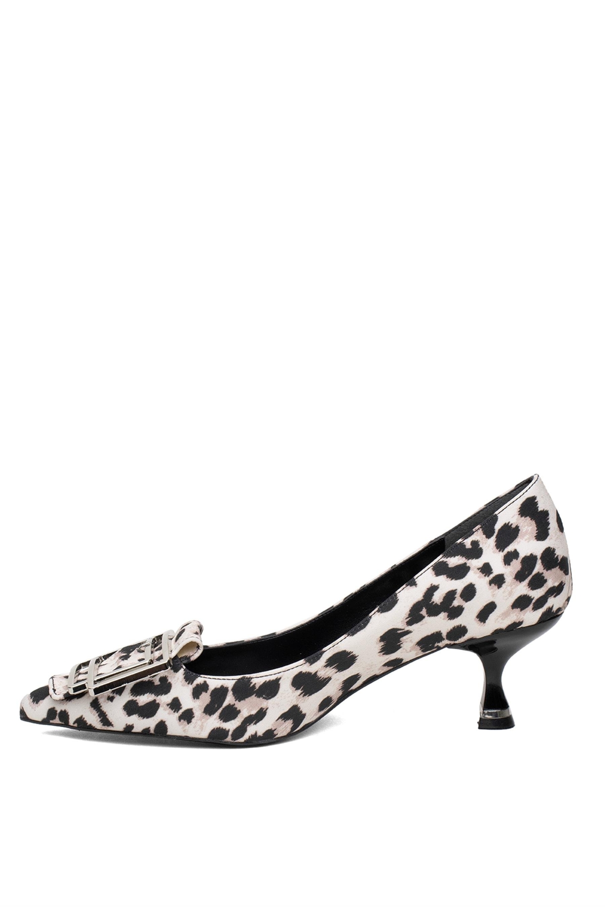 PM492 K108 Kadın Klasik Topuklu Ayakkabı Bej - Görsel 4