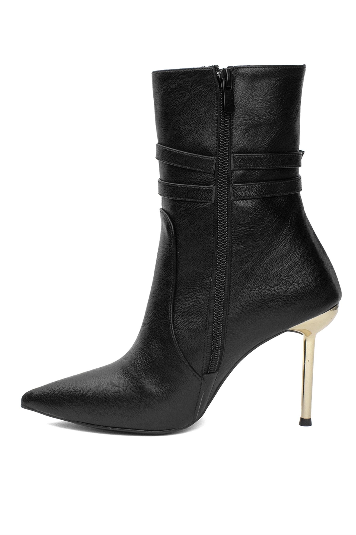 PM170 K3020 Kadın Klasik Topuklu Bot Siyah - Görsel 4