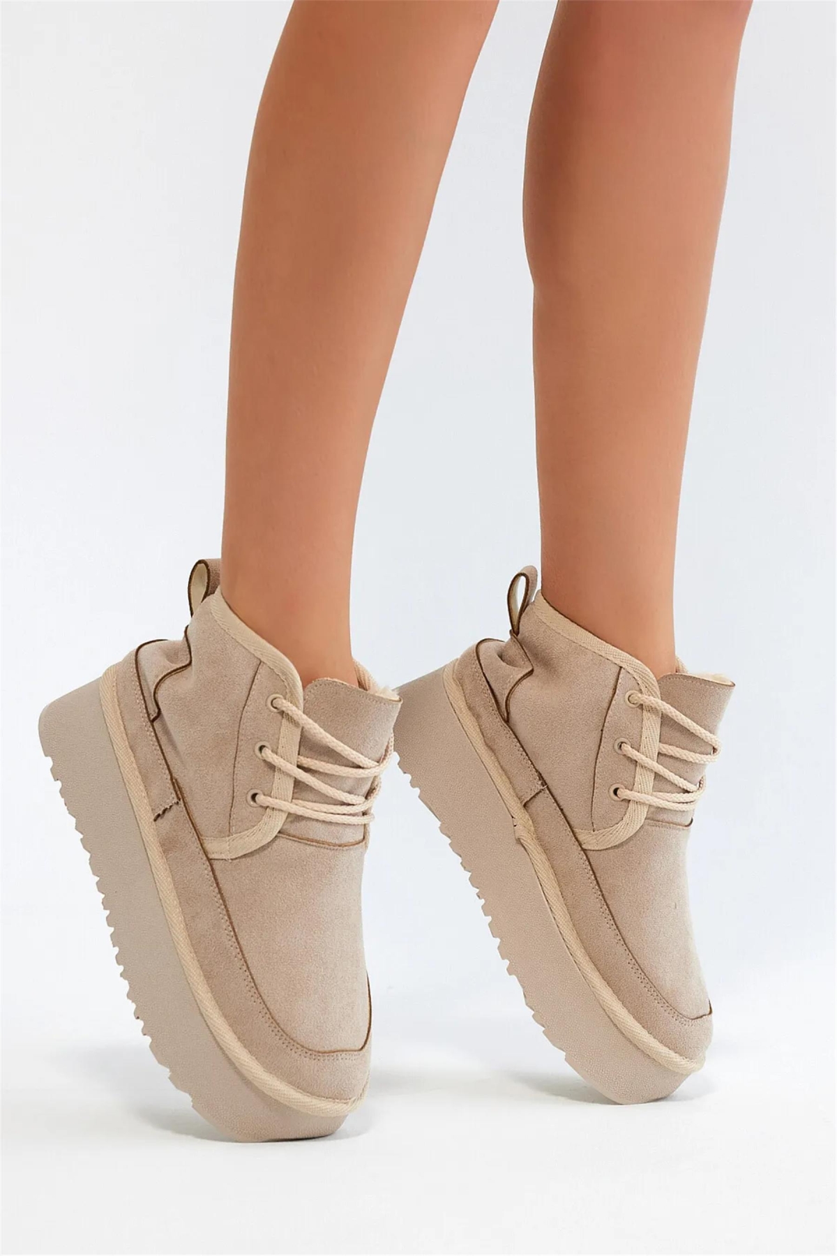Elit MRT101S Kadın Düz Bot Bej - Görsel 3