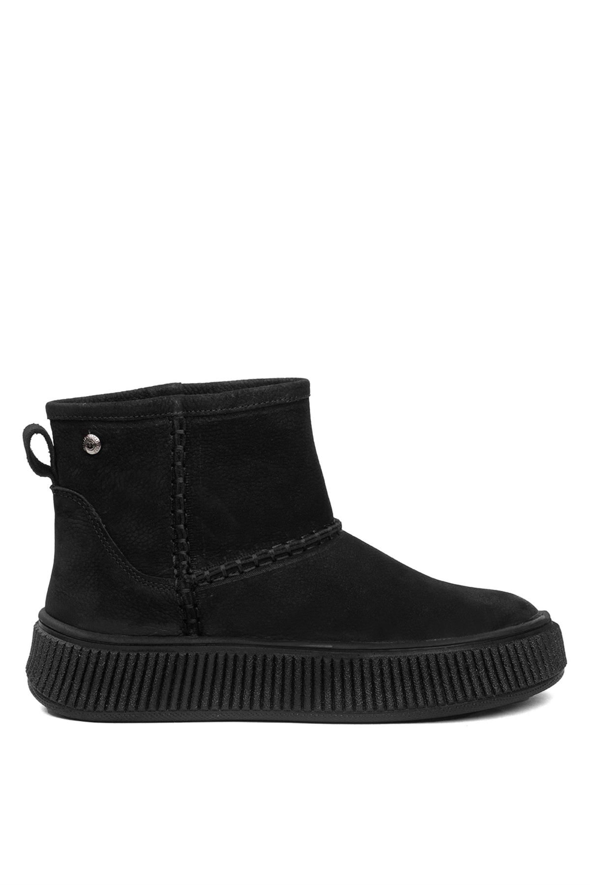 D24KB-4090 Kadın Hakiki Deri Düz Bot Siyah - Görsel 2