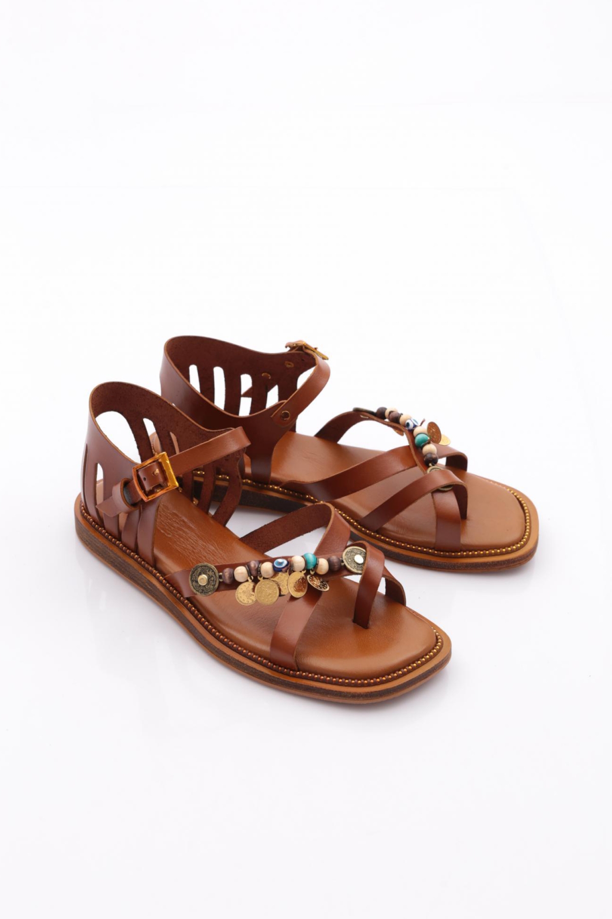 307 Kadin Arkasi Kapali Yildiz Süslemeli Sandalet - Görsel 3