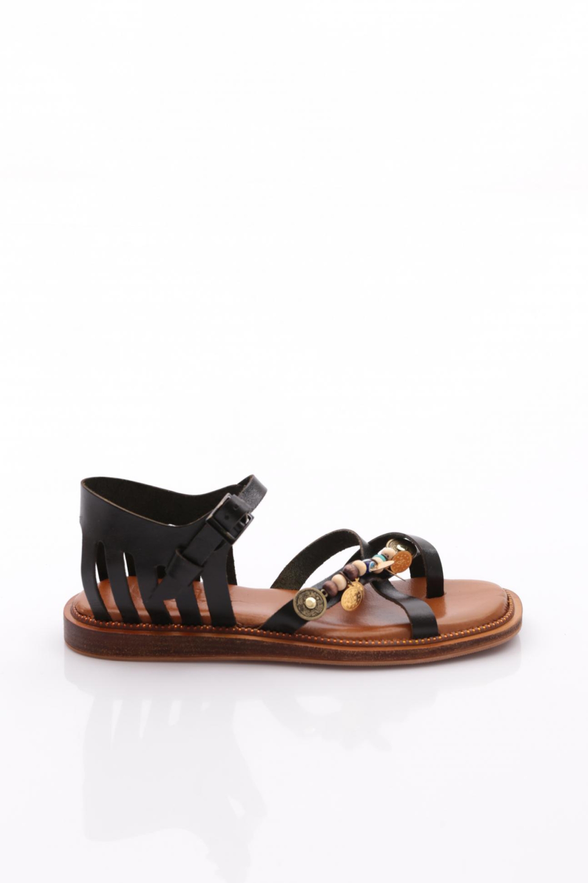 307 Kadin Arkasi Kapali Yildiz Süslemeli Sandalet - Görsel 2