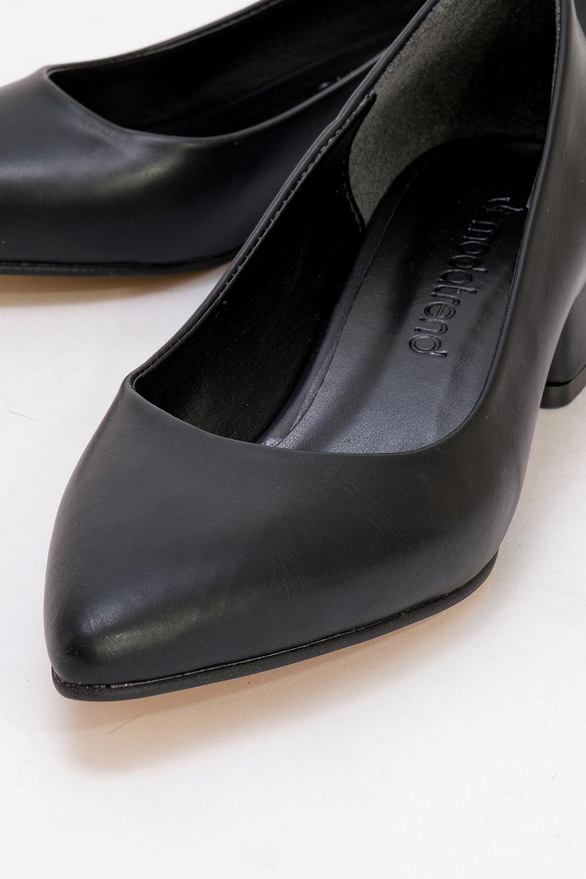 Kadın Günlük Topuklu Ayakkabı SİYAH CİLT - Görsel 4