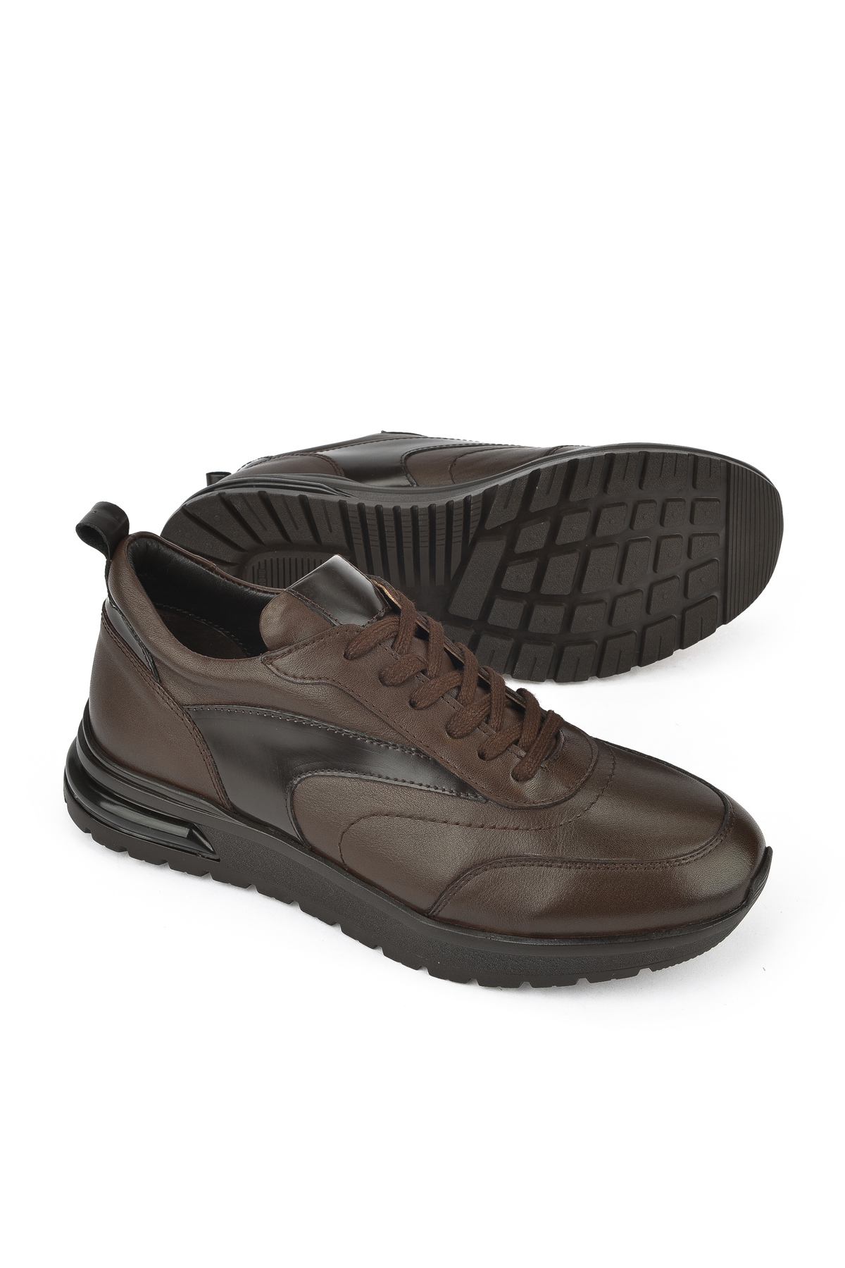 Erkek Hakiki Deri Sneaker 1431024Z5400 Kahve - Görsel 5
