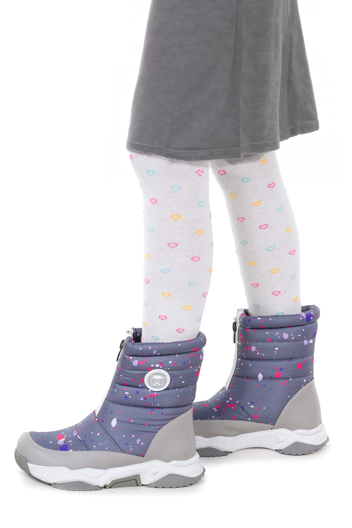 Kiko Kids Mars Fermuarlı Kız Çocuk Kar Botu Füme - Fuşya - Görsel 3