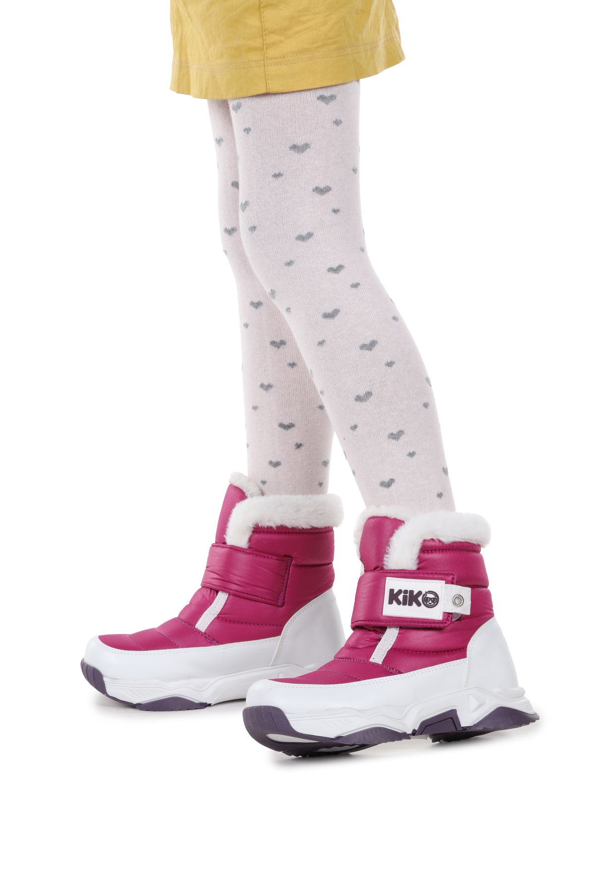 Magic Cırtlı Kız Çocuk Kar Botu Mor - Beyaz - Görsel 4