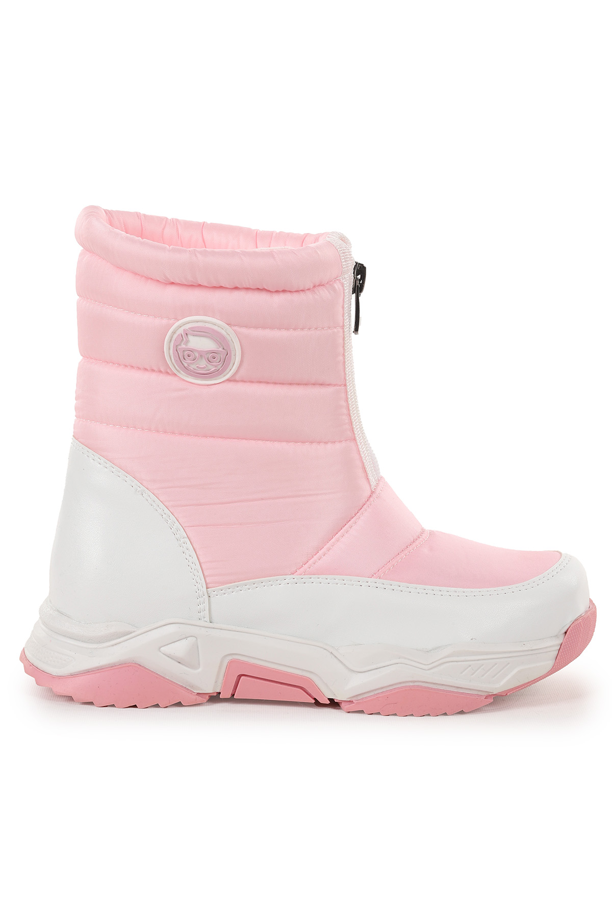 Sumo Fermuarlı Kız Çocuk Kar Botu Pembe - Beyaz - Görsel 5