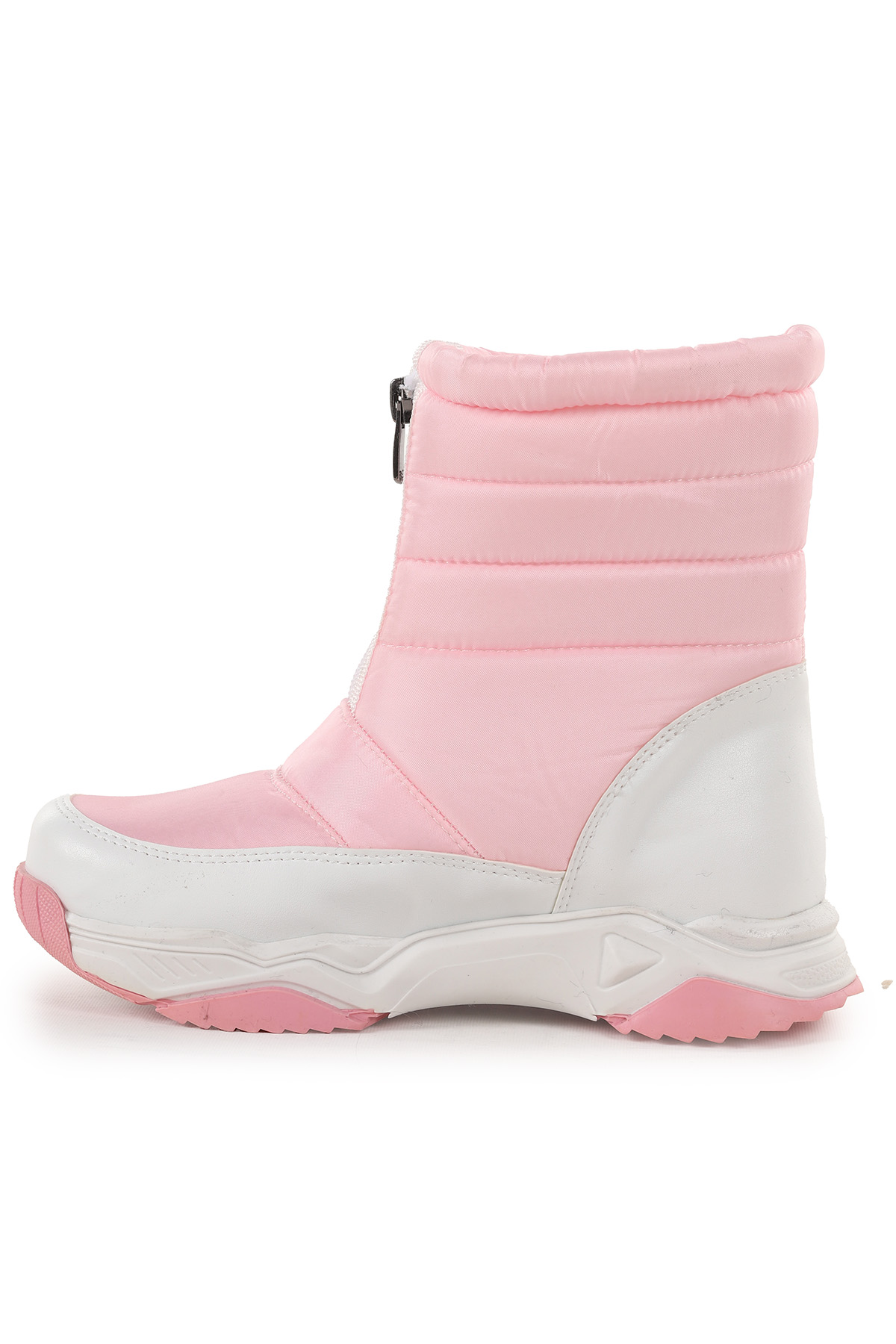 Sumo Fermuarlı Kız Çocuk Kar Botu Pembe - Beyaz - Görsel 7