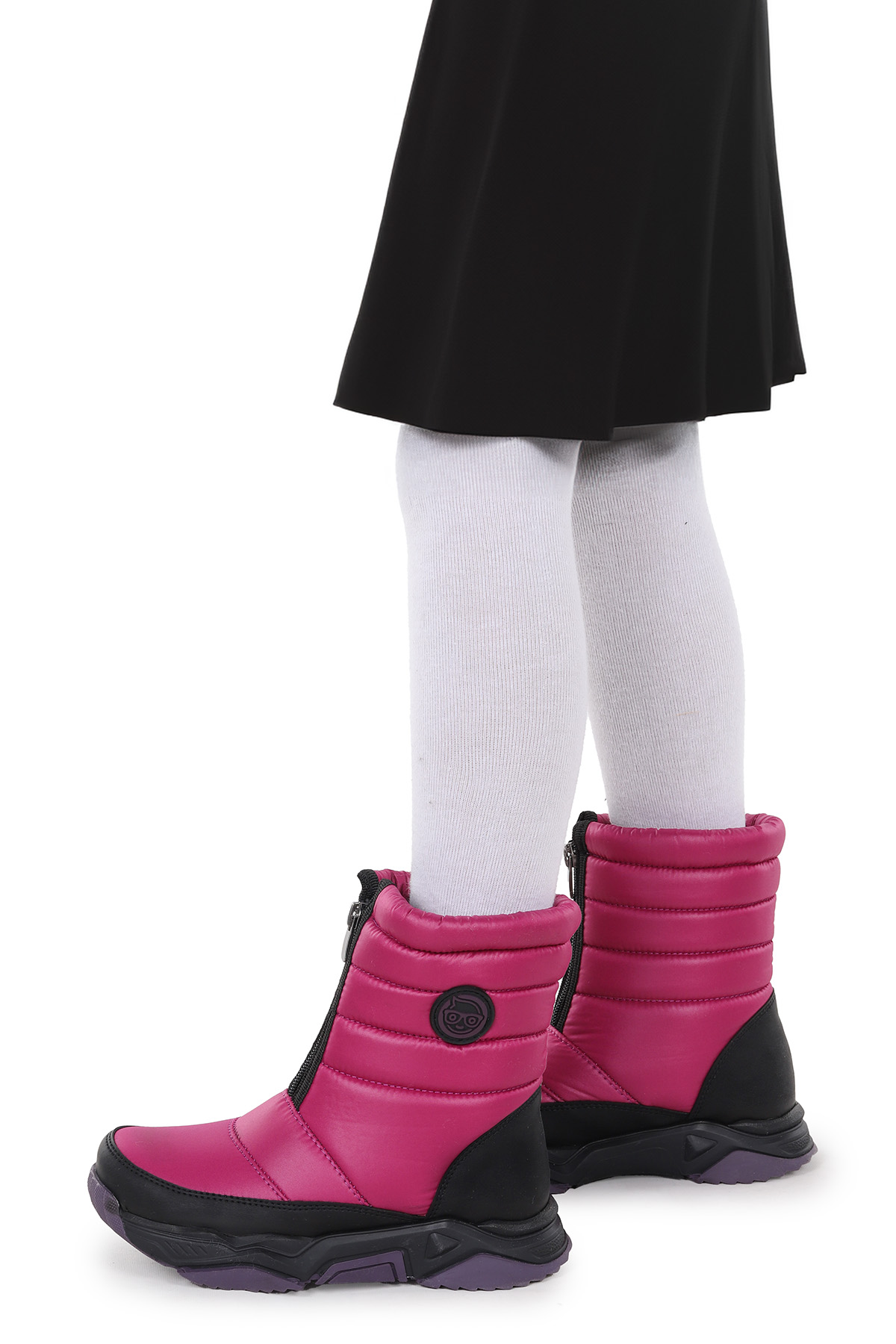 Sumo Fermuarlı Kız Çocuk Kar Botu Mor - Siyah - Görsel 3