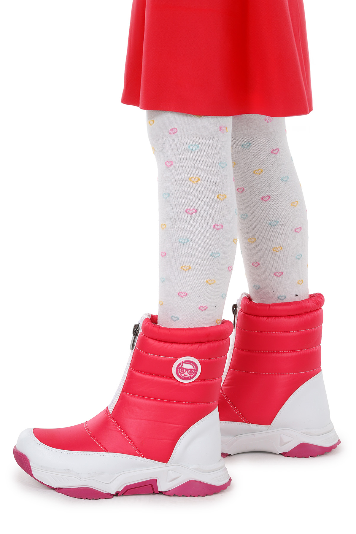 Sumo Fermuarlı Kız Çocuk Kar Botu Fuşya - Pembe - Görsel 3