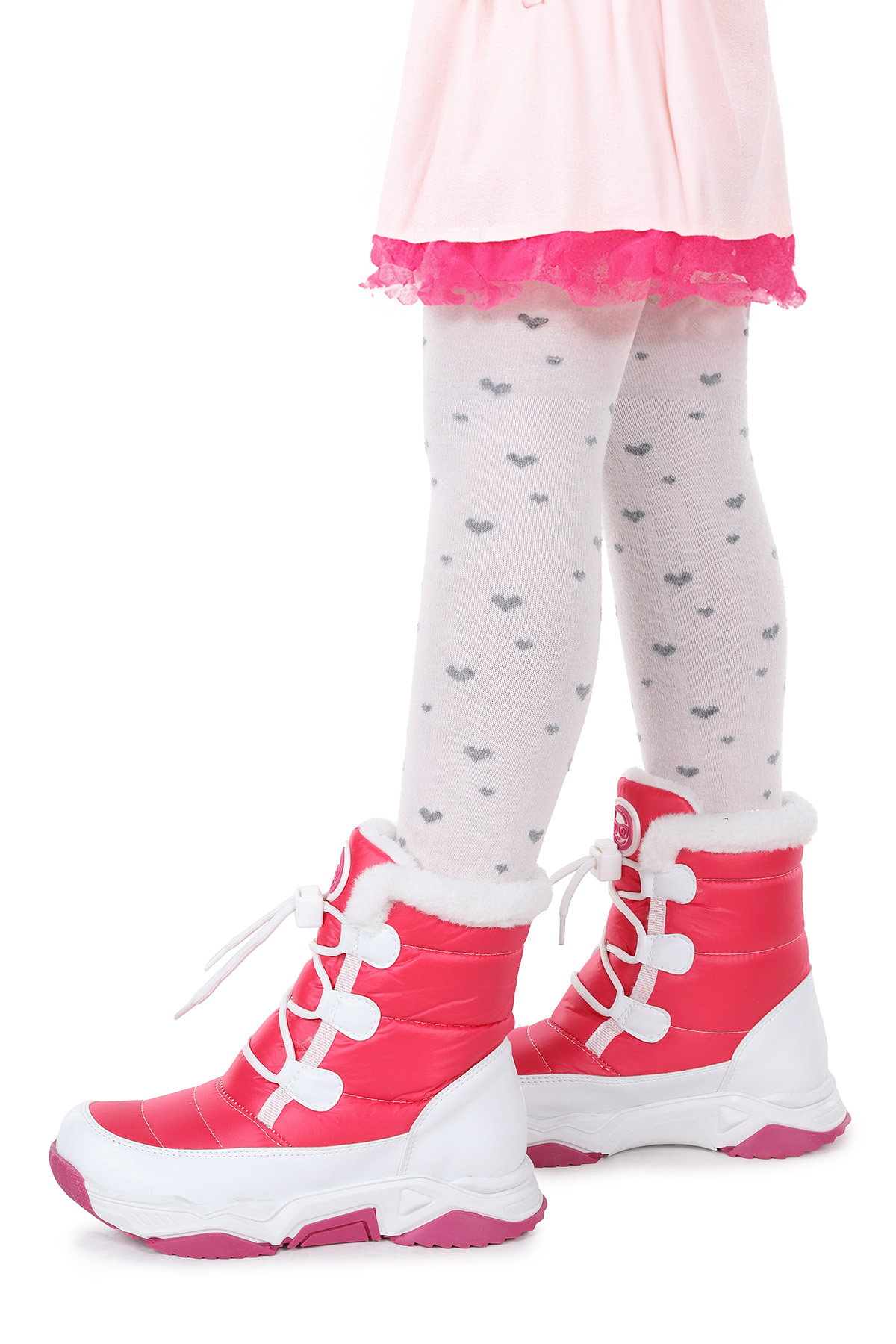Alison Bağcıklı Kız Çocuk Kar Botu Fuşya - Pembe - Görsel 3