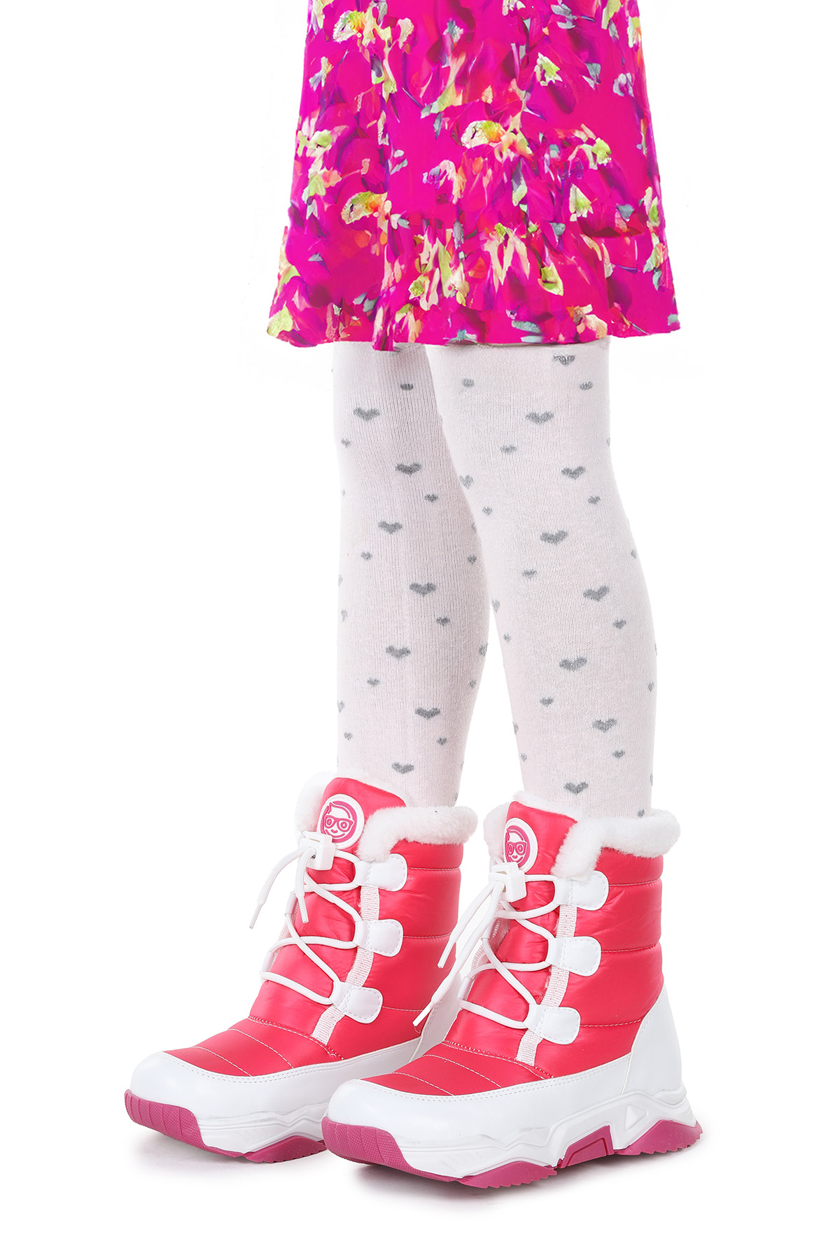 Alison Bağcıklı Kız Çocuk Kar Botu Fuşya - Pembe - Görsel 4
