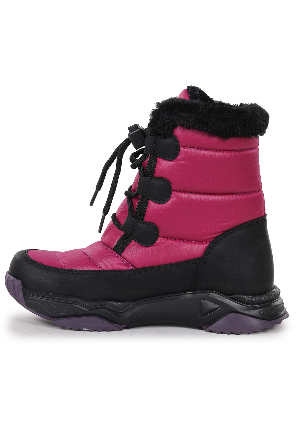 Alison Bağcıklı Kız Çocuk Kar Botu Siyah - Lila - Görsel 5