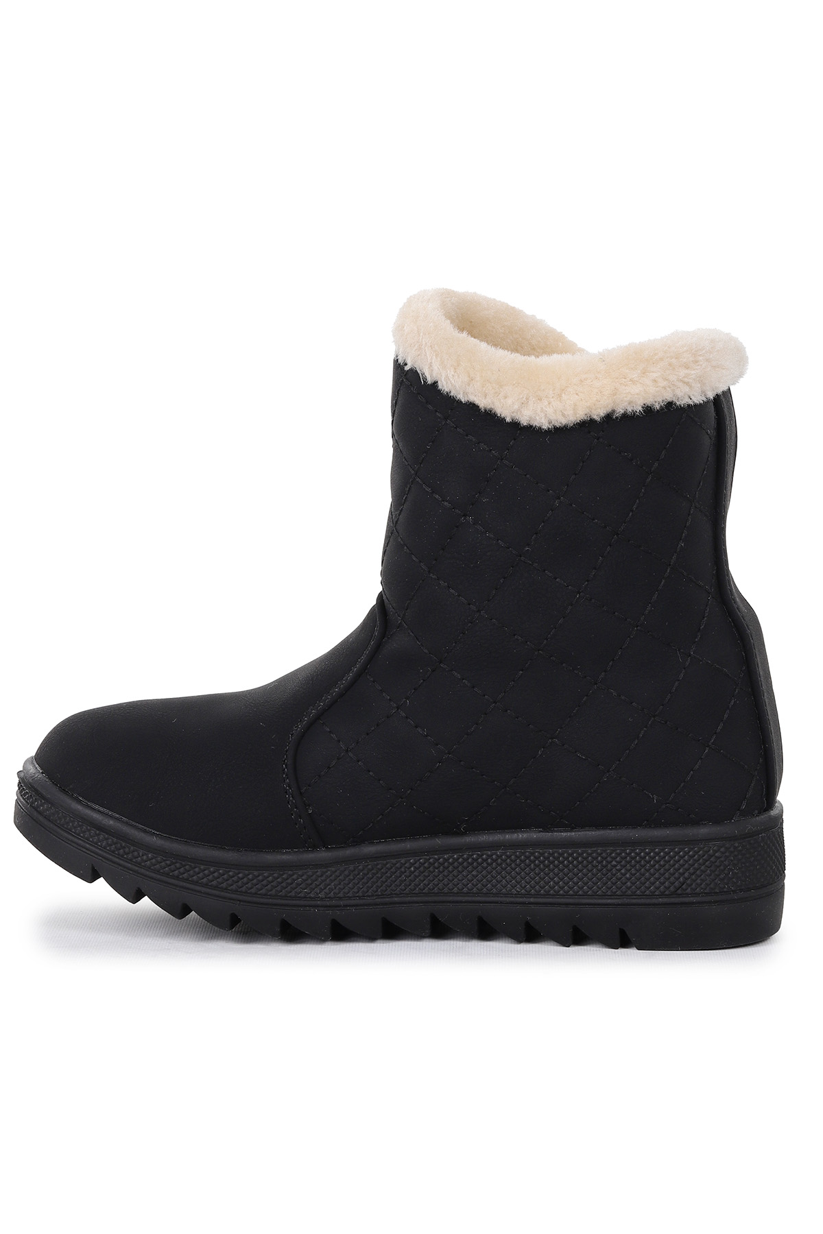 Hezan Fermuarlı Kız Çocuk Bot Ayakkabı Siyah - Bej - Görsel 7