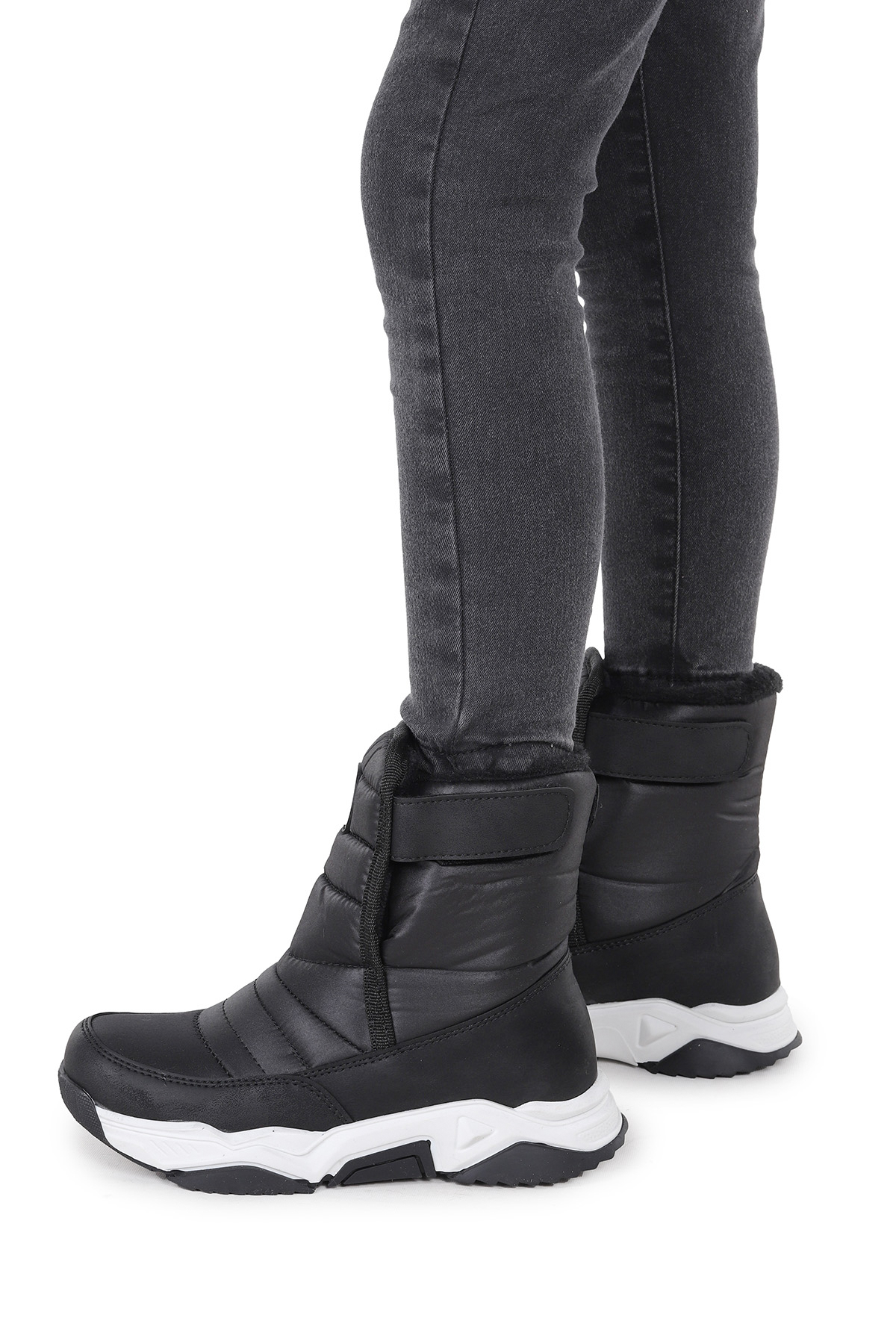 Monny Cırtlı Erkek Çocuk Kar Botu Siyah - Beyaz - Görsel 4