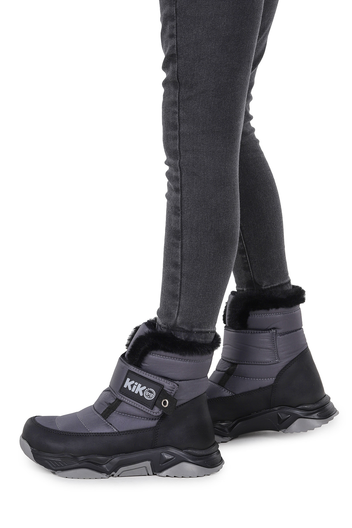 Magic Cırtlı Erkek Çocuk Kar Botu Füme - Siyah - Görsel 3