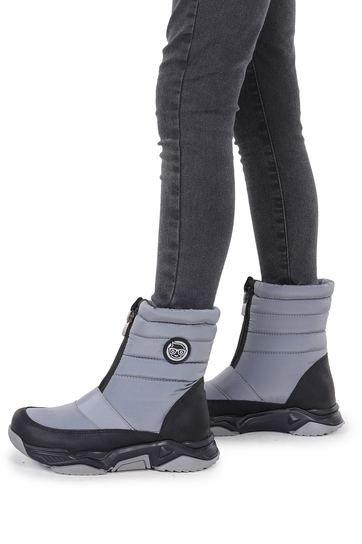 Sumo Fermuarlı Erkek Çocuk Kar Botu Füme - Siyah - Görsel 3