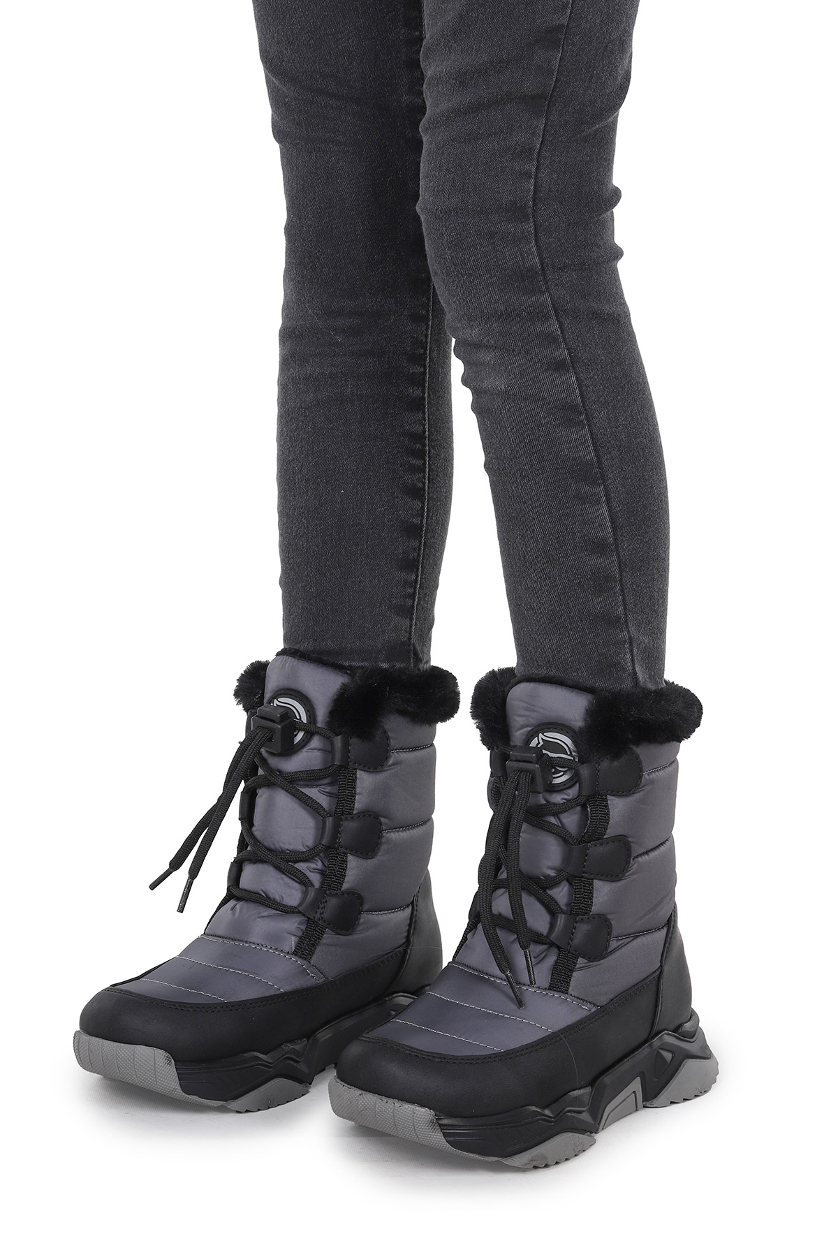 Alison Bağcıklı Erkek Çocuk Kar Botu Füme - Görsel 3