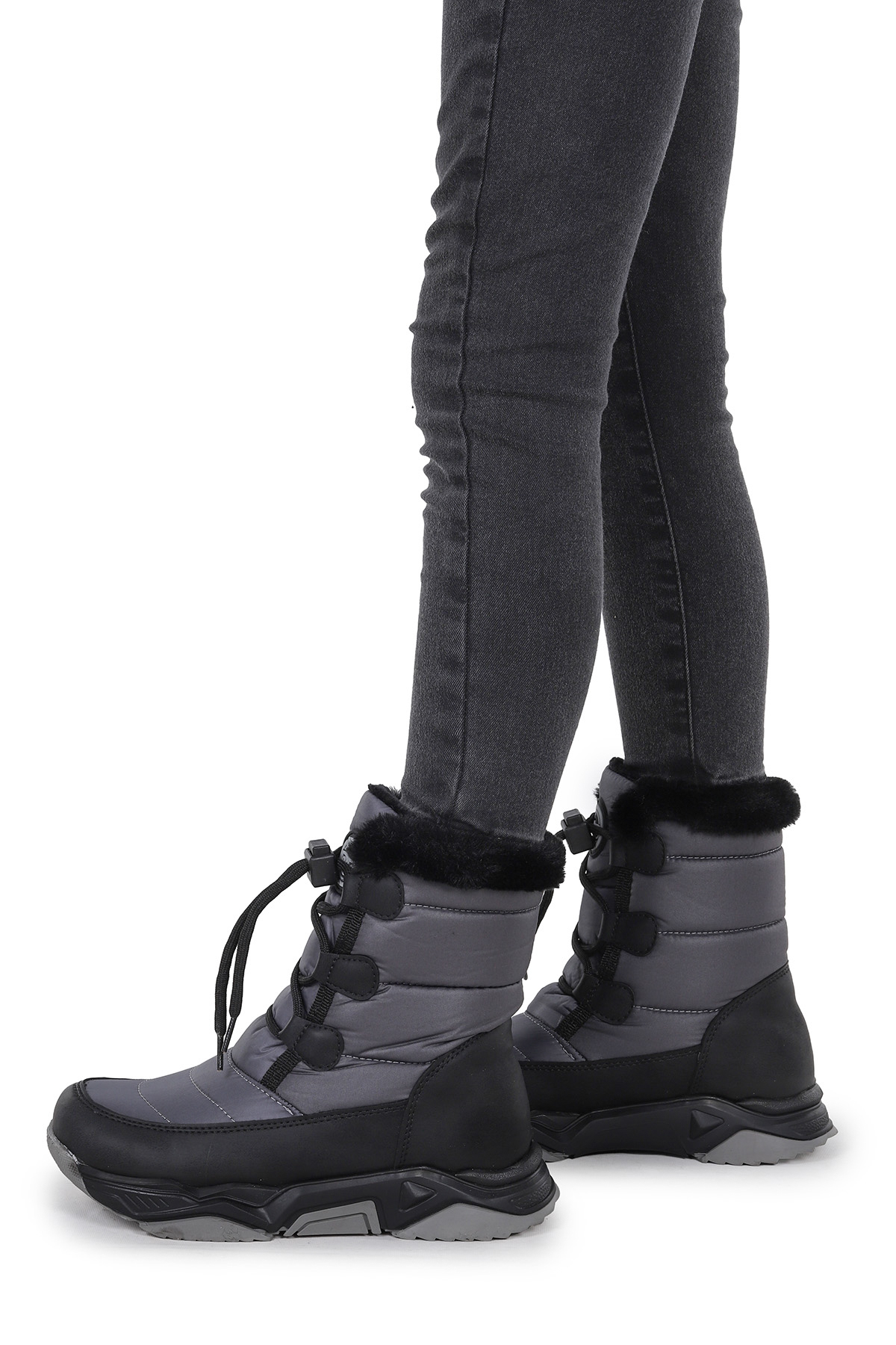 Alison Bağcıklı Erkek Çocuk Kar Botu Füme - Görsel 4