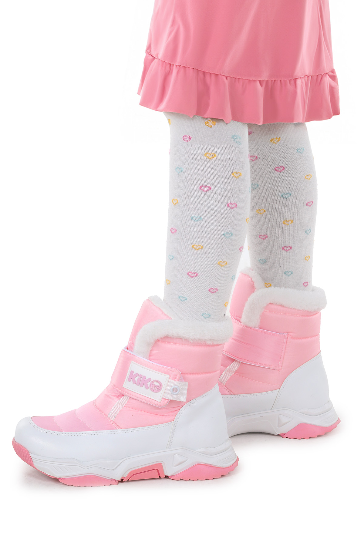 Magic Cırtlı Kız Çocuk Kar Botu Pembe - Beyaz - Görsel 3