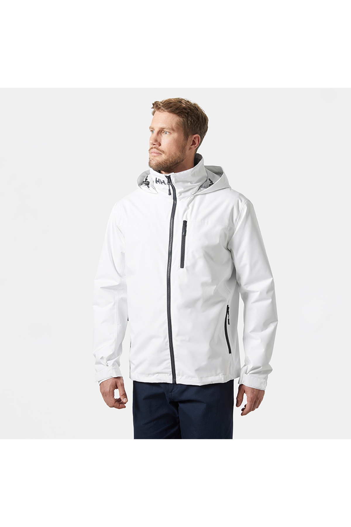 Crew Hooded Midlayer 2 Erkek Beyaz Kapüşonlu Mont