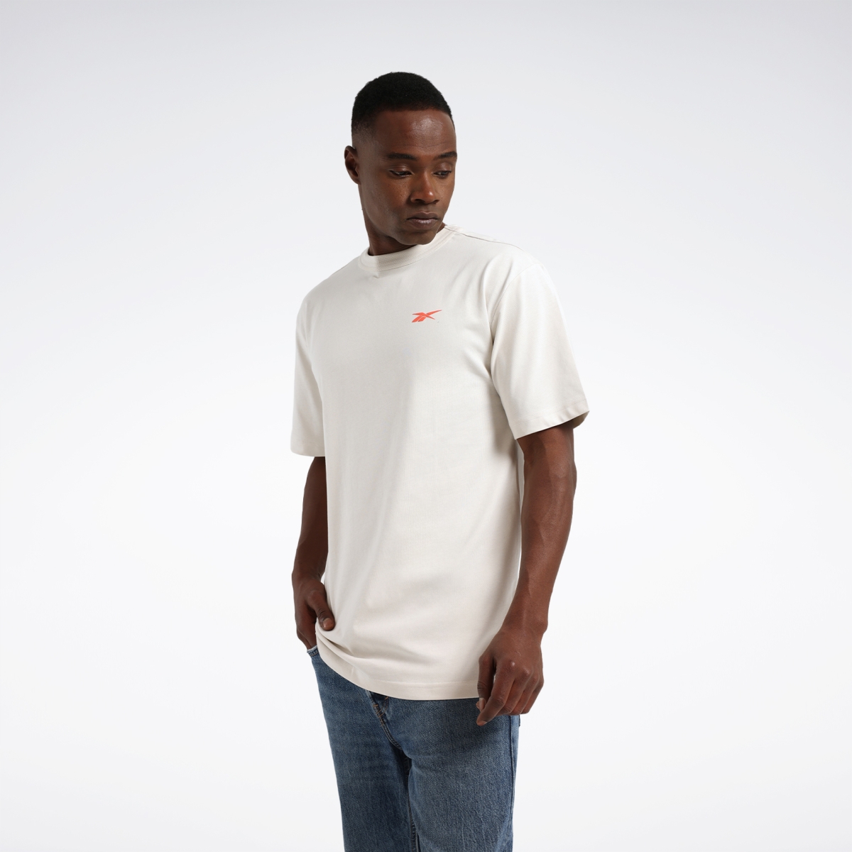 Reebok ATR HOOPWEAR TEE Ekru Erkek Kısa Kol T-Shirt