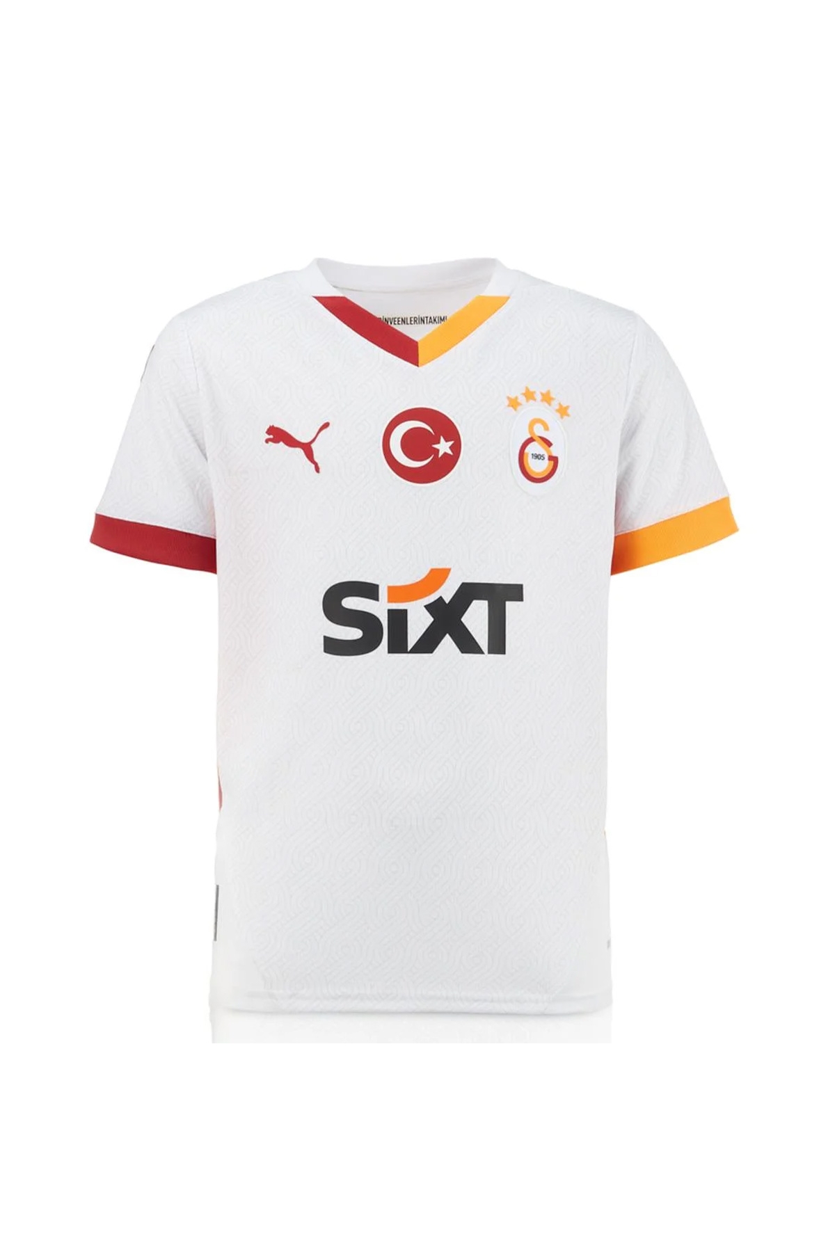 Galatasaray Away Jr Çocuk Beyaz Yuvarlak Yaka Forma