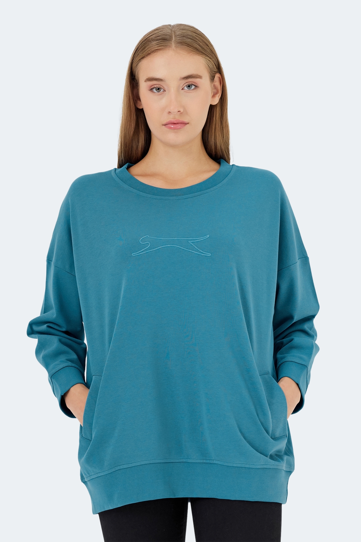 VIKENTI SW OVERSIZE Kadın Sweatshirt Petrol