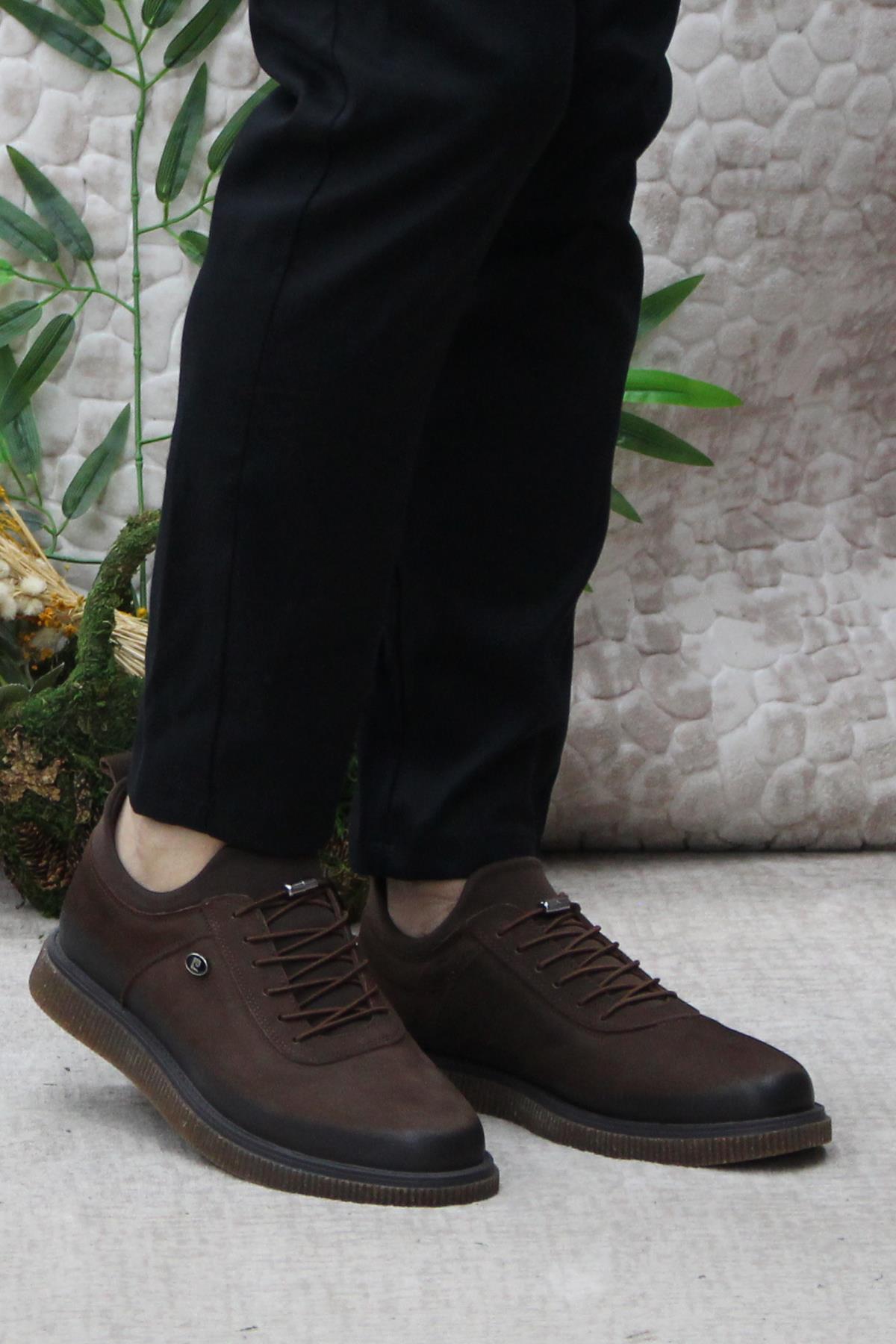 61896 Kahve Nubuk Kauçuk Taban Hakiki Deri Erkek Ayakkabı - Görsel 3