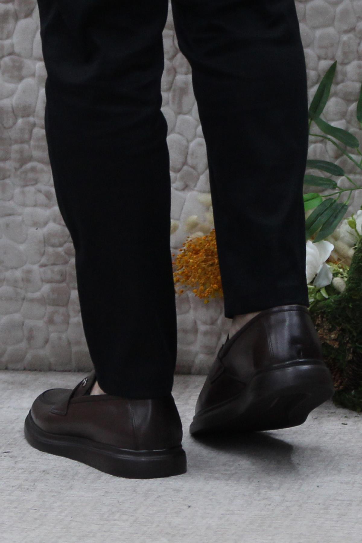 14207 Kahve Orijinal Ürün Hafif Taban Hakiki Deri Erkek Ayakkabı - Görsel 5