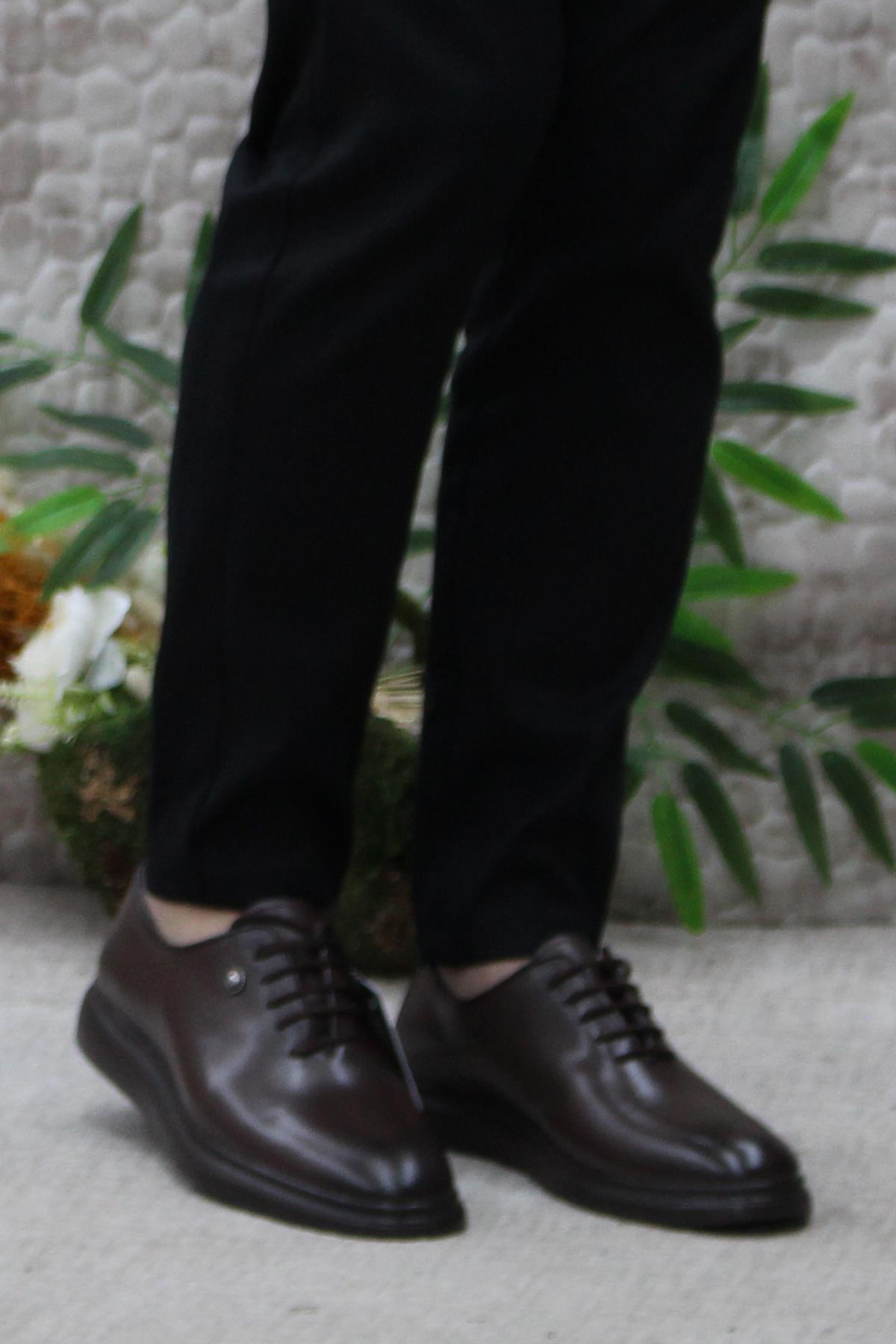 14206 Kahve Orijinal Ürün Hafif Taban Hakiki Deri Erkek Ayakkabı - Görsel 3