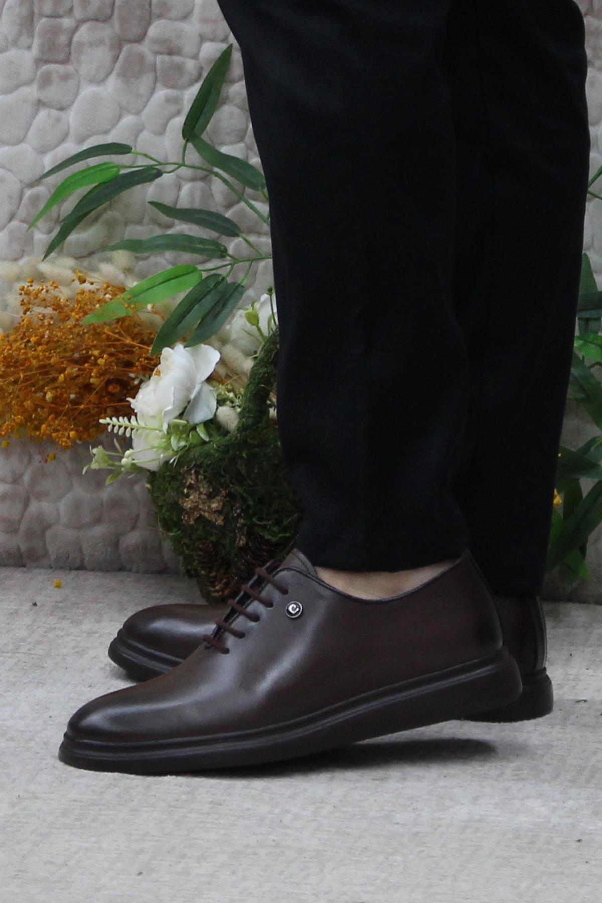 14206 Kahve Orijinal Ürün Hafif Taban Hakiki Deri Erkek Ayakkabı - Görsel 4