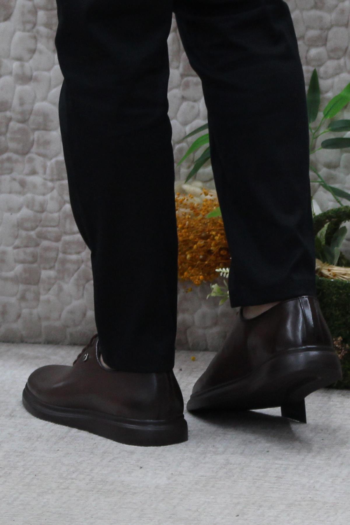 14206 Kahve Orijinal Ürün Hafif Taban Hakiki Deri Erkek Ayakkabı - Görsel 5