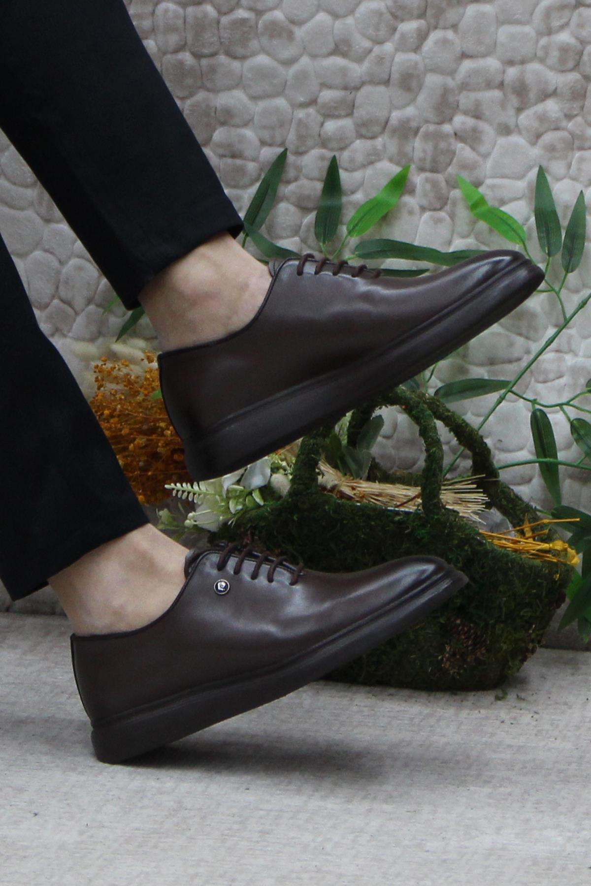 14206 Kahve Orijinal Ürün Hafif Taban Hakiki Deri Erkek Ayakkabı - Görsel 6