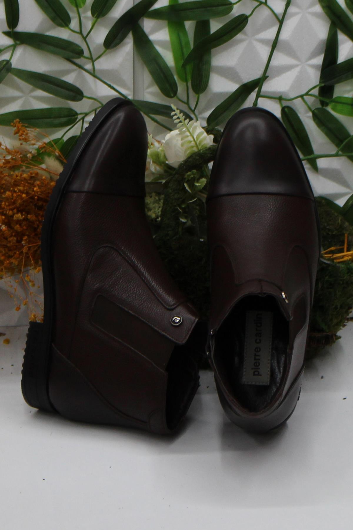 11925251 Kahve Orijinal Ürün Fermuarlı Hakiki Deri Erkek Bot - Görsel 6