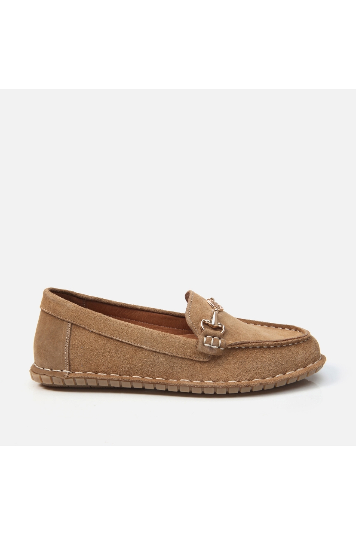 Hakiki Deri Camel Kadın Loafer