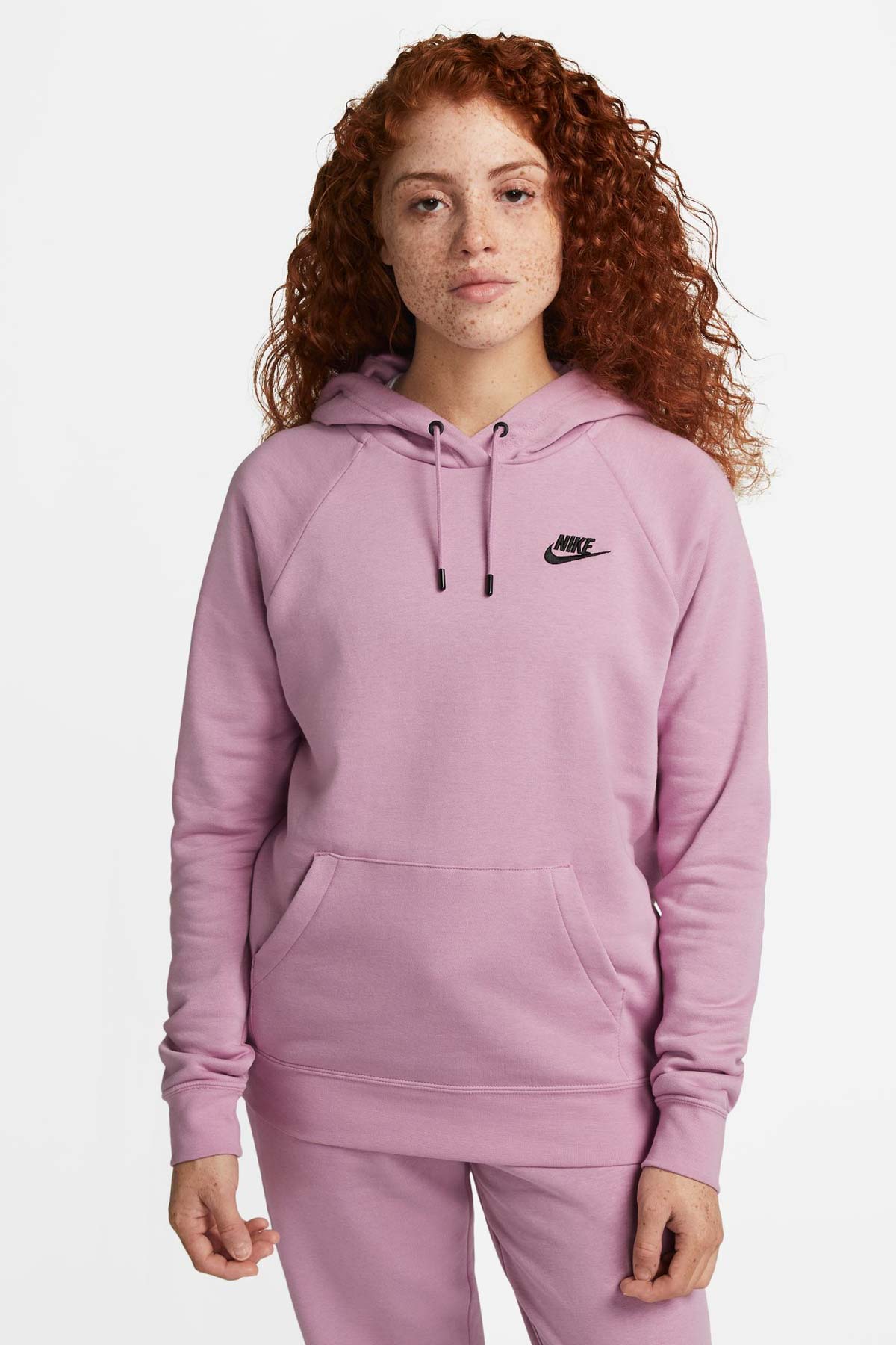 W NSW ESSNTL FLC PO HOODI Mor Kadın Sweatshirt