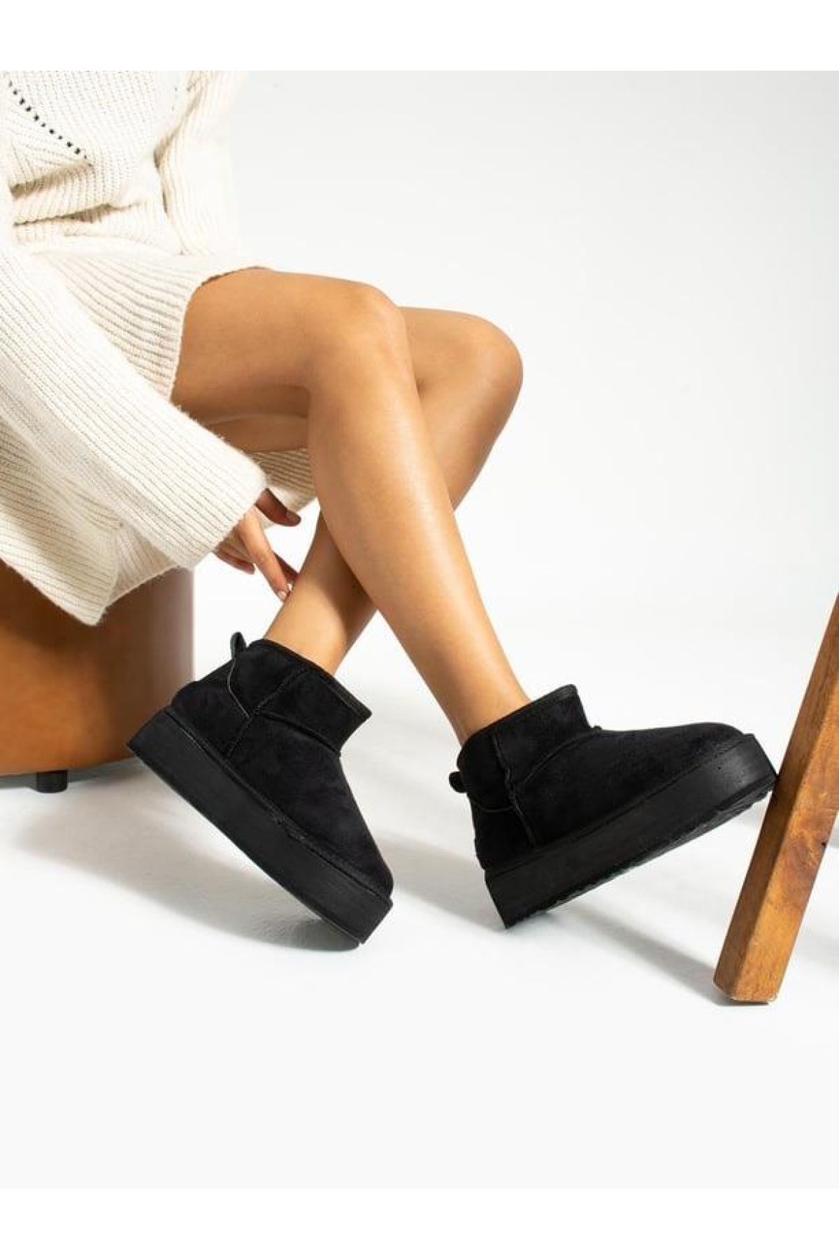 Yüksek Taban İçi Kürklü Taba Kadın Bot - Görsel 4