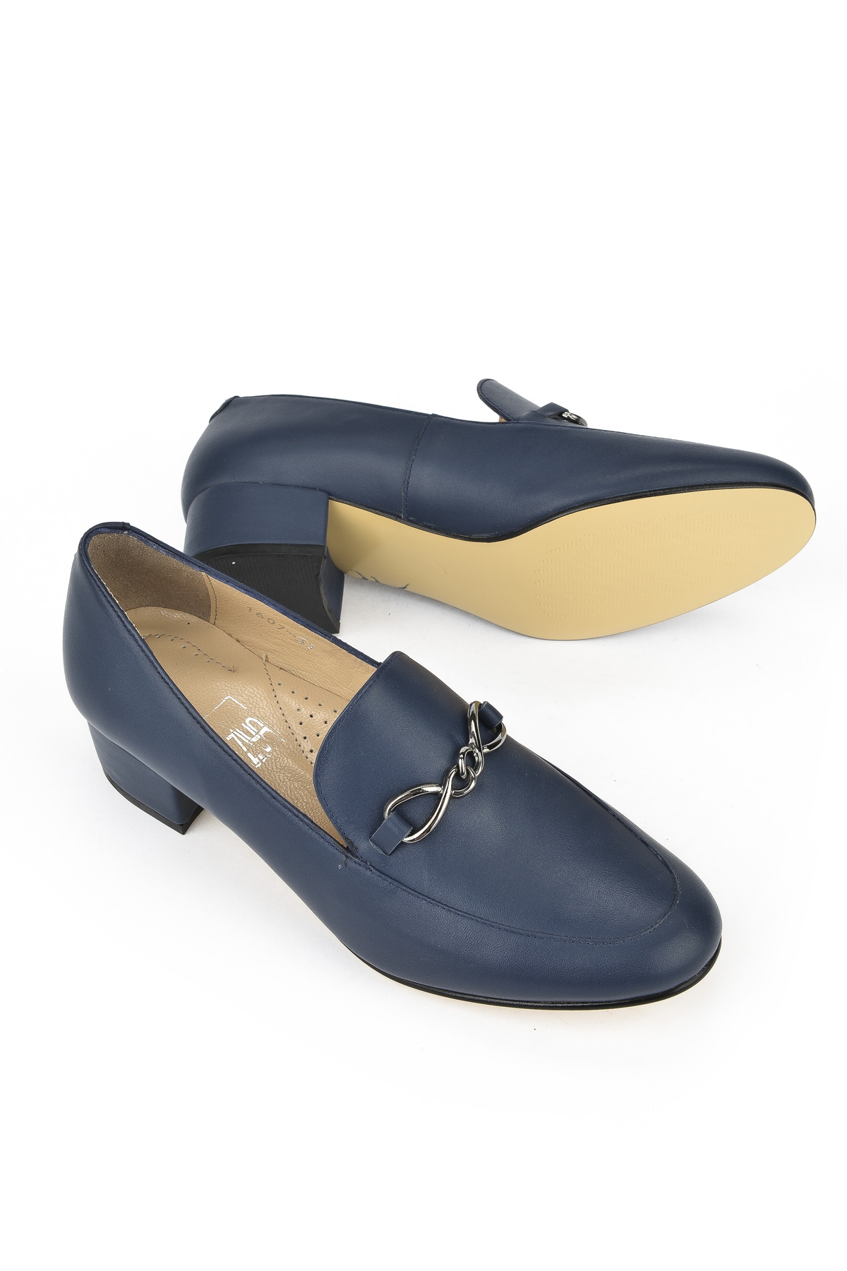 Kadın Hakiki Deri Topuklu Ayakkabı 1431030Z1607 Lacivert - Görsel 5