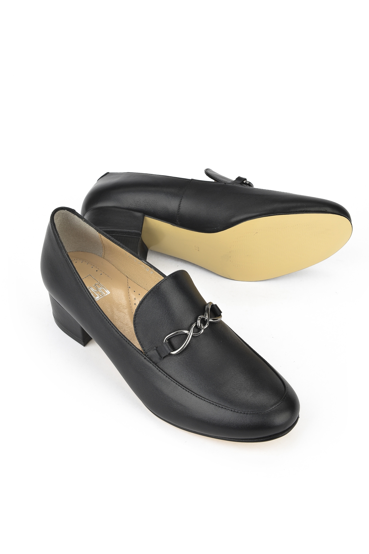 Kadın Hakiki Deri Topuklu Ayakkabı 1431030Z1607 Siyah - Görsel 5