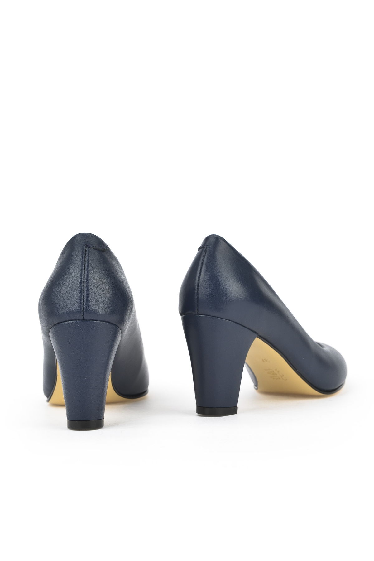 Kadın Hakiki Deri Topuklu Ayakkabı 1431030Z25014 Lacivert - Görsel 4