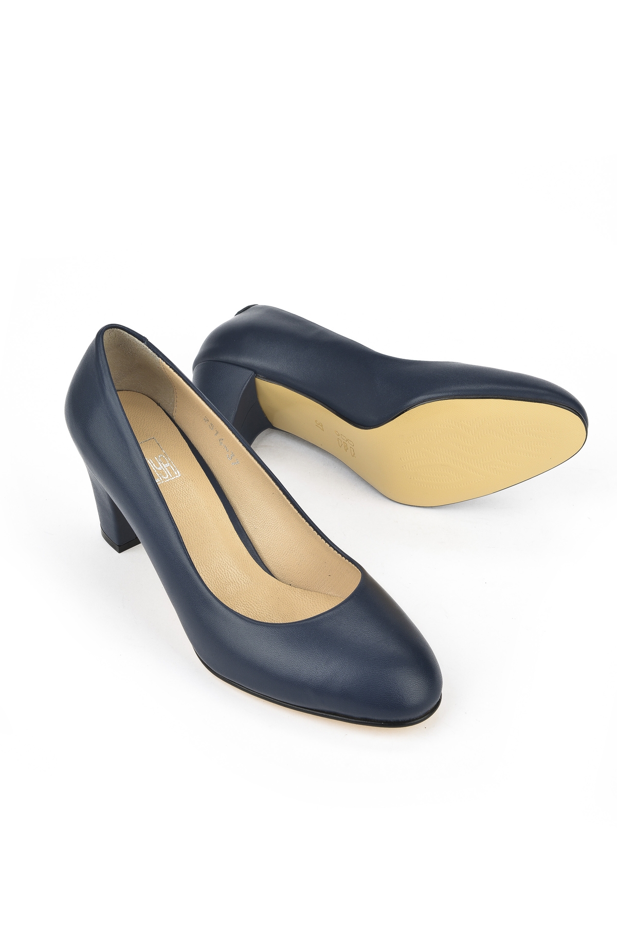 Kadın Hakiki Deri Topuklu Ayakkabı 1431030Z25014 Lacivert - Görsel 5