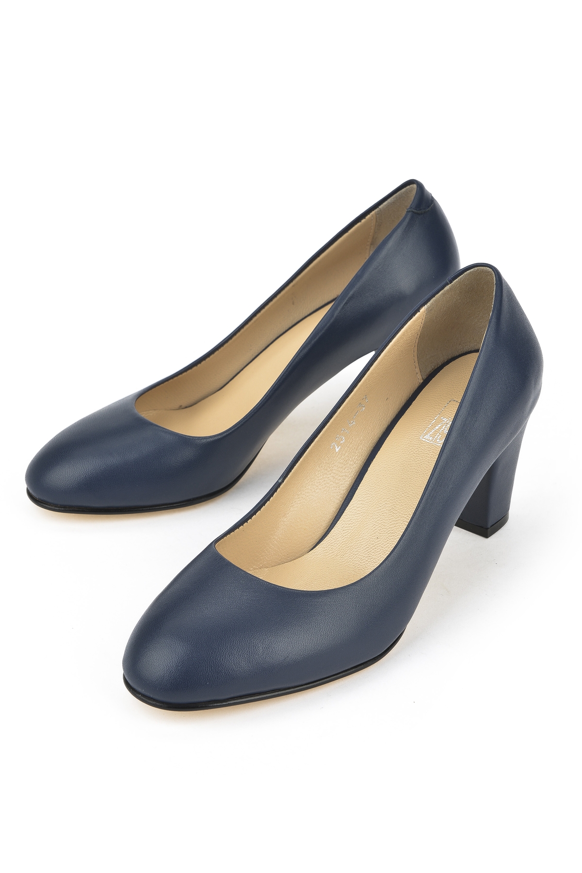 Kadın Hakiki Deri Topuklu Ayakkabı 1431030Z25014 Lacivert - Görsel 6