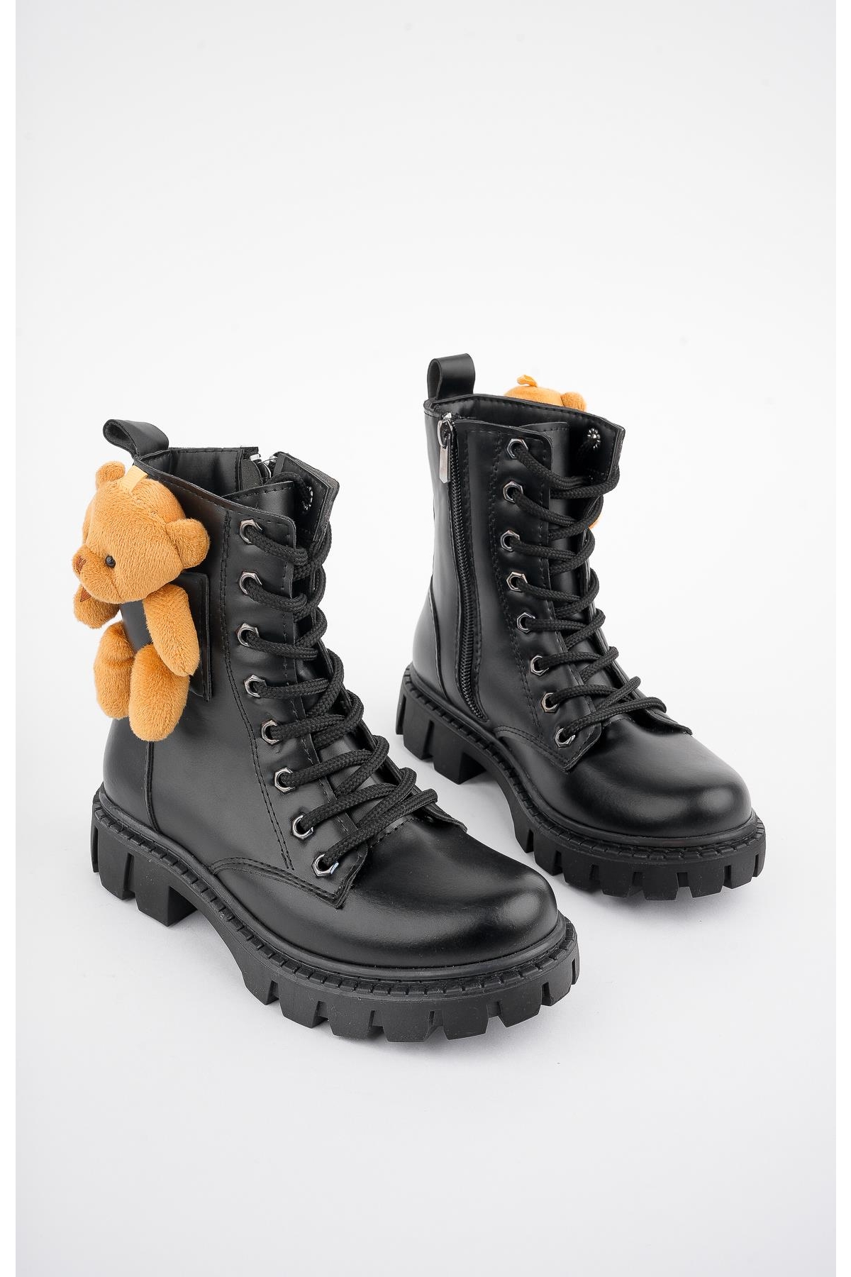 PİNKY Garantili Ayıcıklı Fermuarlı Bağcıklı Postal Çocuk Bot - Görsel 6