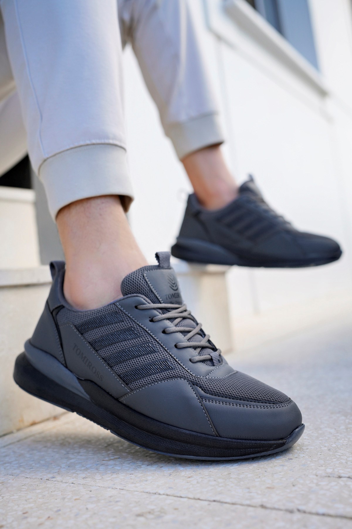 Erkek Füme Ortopedik Günlük Garantili Yürüyüş Koşu Sneaker Spor Ayakkabı TRXS-1769 - Görsel 5