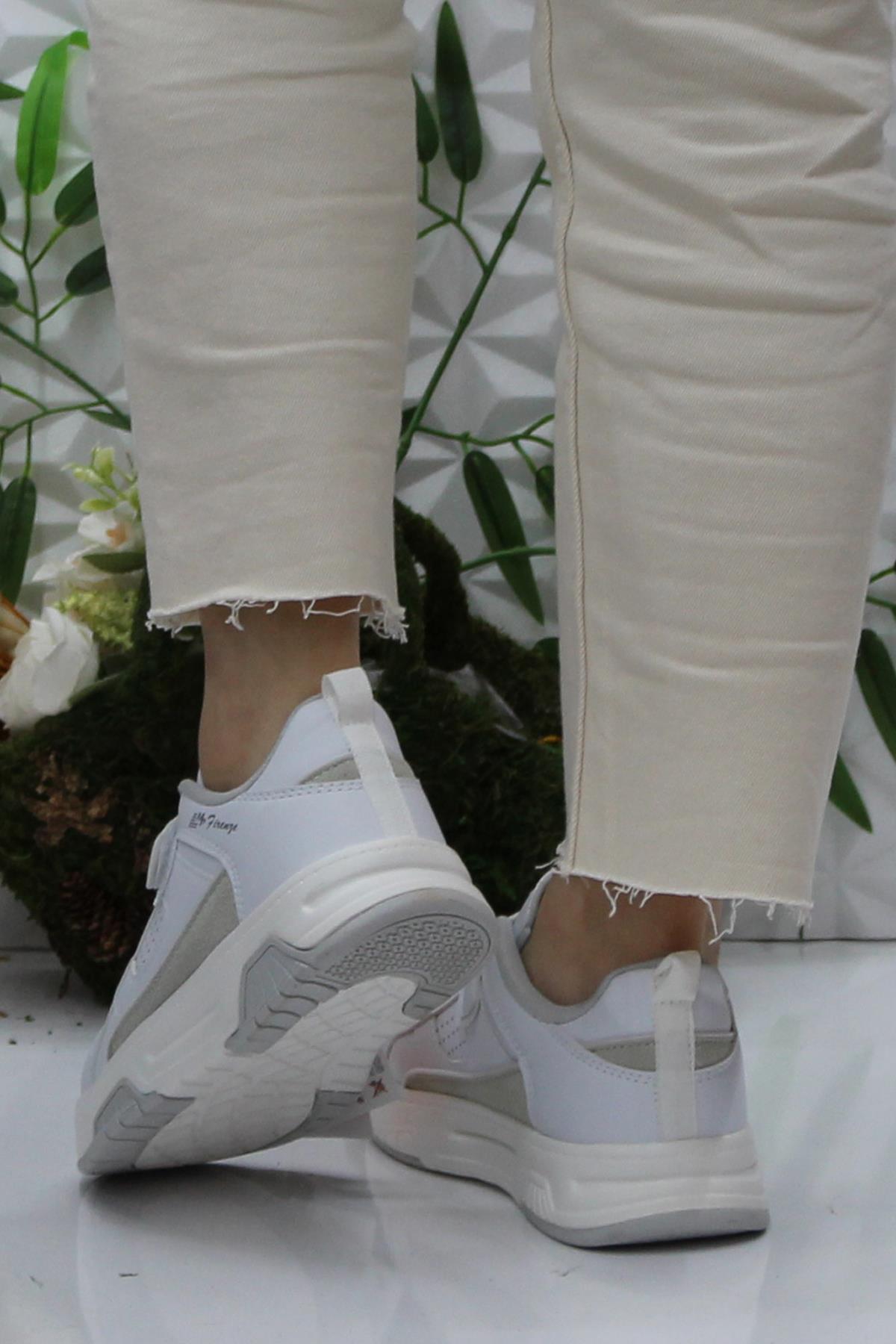 2083 Beyaz Rahat Orijinal Ürün Sneaker Kadın Ayakkabı - Görsel 5